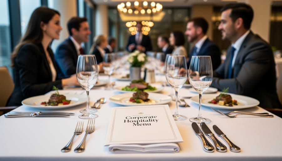 Assorted gourmet breakfast and lunch dishes arranged on a catered serving table